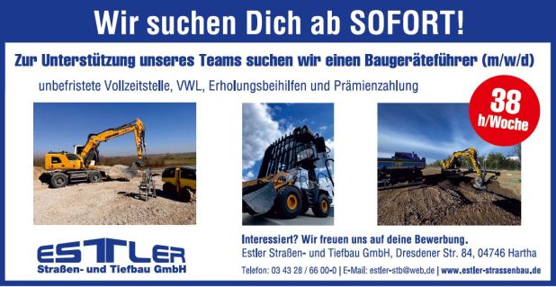 Stellenausschreibung Baugeräteführer (m/w/d)